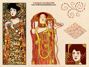 Unmounted Rubber Stamp Set Klimt Decorative Art #Klmt-090