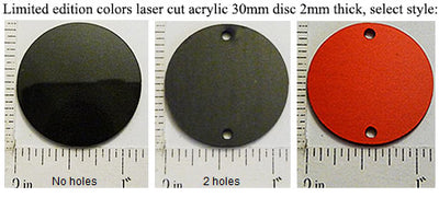 Laser Cut Acrylic Limited Edition Colors 30mm Circle Disc 5 Pack (select a style)