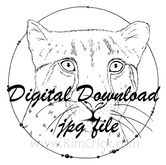 Digital File - Cheetah Cat Line Art Traceable Animal Drawing Coloring Practice Printable Download