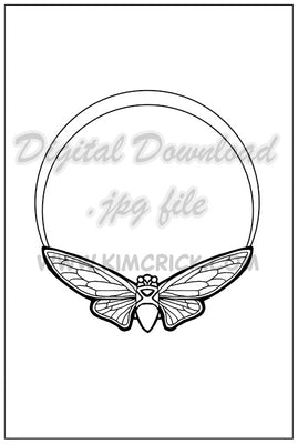 Digital File - Insect Moth Coloring Book Style Line Art Drawing Practice Painting Printable Download