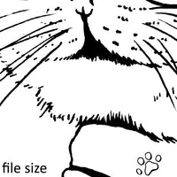Digital File - Stylish Cat Sunglasses Scarf Line Art Ink Drawing Printable Coloring Page Download