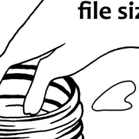  Digital File - Fountain Pen Ink Bottle Swatch Card Printable Cat Puddle Line Art Drawing Download 