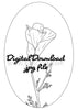 Digital File - Poppy Flower Drawing Adult Coloring Book Page Practice Floral Painting Printable Line Art