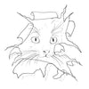 FREE - Digital File Drawing - Personal Use Painting Practice Coloring Page Cat Torn Paper Animal Art Download