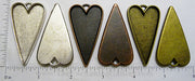 50x25x2.5mm Long Heart Pendant Tray (Select a Color)