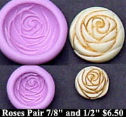 Flexible Push Mold Set Mackintosh Roses Buttons Pair