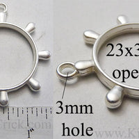 Open Back Boat Steering Wheel Pendant 23mm x 3mm Matte Silver