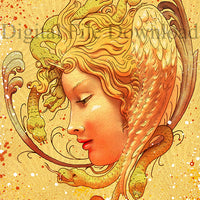 Digital File - Medusa Greek Goddess Artwork Color Clip Art Download