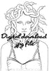  Digital File - Medusa Greek Mythology Printable Clip Art Coloring Book Page Digi Stamp Line Drawing
