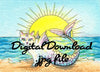 Digital File - Mercat Mermaid Cat Purrmaid Colorful Nursery Watercolor Painting Printable