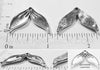 Mermaid Tail Fin Bead Silvertone Charm w/Top Hole (6 Pieces)