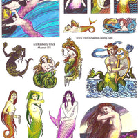 Unmounted Rubber Stamp Set Mermaids #Merm-101