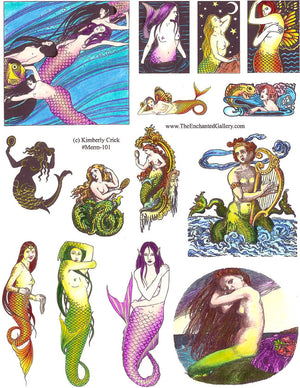 Unmounted Rubber Stamp Set Mermaids #Merm-101
