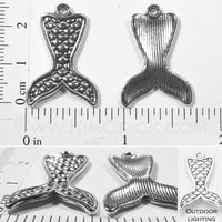 Mermaid Tail Silvertone Charm w/Top Loop (6 Pieces)