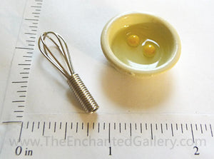 Miniature Doll House Egg Mixing Bowl and Whisk 2 Piece Set