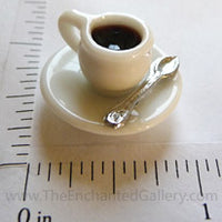 Miniature Cup of Coffee with Plate and Spoon