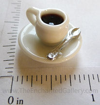 Miniature Cup of Coffee with Plate and Spoon