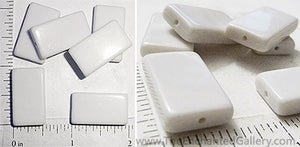 White Acrylic Flat Rectangle Beads 24mm x 14mm x 5mm