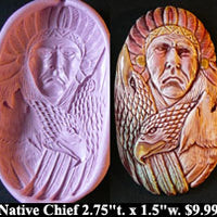 Flexible Push Mold Native American Chief with Spirit Animals
