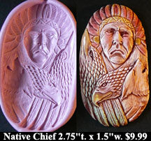 Flexible Push Mold Native American Chief with Spirit Animals