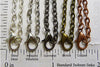 24" Standard 3mm Thick Rolo Chain Necklace (Select a Color, Quantity)
