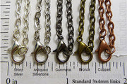 24" Standard 3mm Thick Rolo Chain Necklace (Select a Color, Quantity)