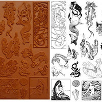 Unmounted Rubber Stamp Set Ocean Mermaids #Ocea-123