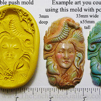 Flexible Push Mold Ocean Spirit with Seahorse and Shells