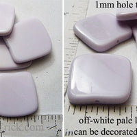Off-White Pale Lilac Acrylic Small Curved Square Beads 20mm x 20mm x 3mm