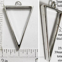 Open Back Triangle Frame 25mm x 39mm Silvertone