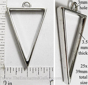 Open Back Triangle Frame 25mm x 39mm Silvertone