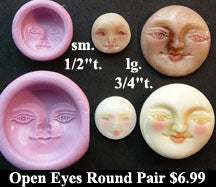 Flexible Push Mold Open Eyes Round Faces Two Molds