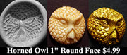 Flexible Push Mold Horned Owl Round Face