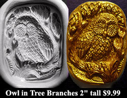Flexible Push Mold Owl in Tree Branches