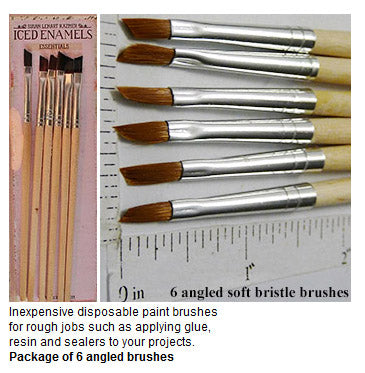 Angled Paint Brush Pack of 6 Ice Resin Brand Cheap For Tough Jobs Like