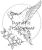 Digital File - Parakeet Bird Digi-Stamp JPG Line Drawing Artwork Clip Art Download