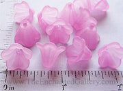 Frosted Translucent Pink Acrylic Flowers 14mm (20 Pack)