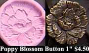 Flexible Push Mold Poppy Blossom Button