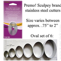 Oval Shape Cookie Cutters by Premo Sculpey 6 Piece Set