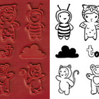 Unmounted Rubber Stamp Set Cartoon Art #Cute-080