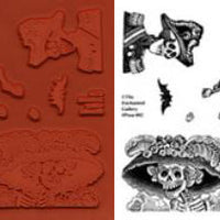 Unmounted Rubber Stamp Set Day of the Dead #Posa-002