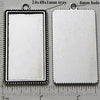 24x48x1mm Rectangle with Dotted Edge Pendant Tray Silvertone