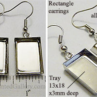 Pair of Silvertone Alloy Plated Copper Rectangle Earring Blanks (Select Amount)