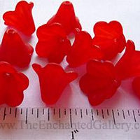 Frosted Translucent Red Acrylic Flowers 14mm (20 Pack)