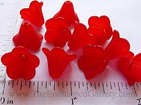 Frosted Translucent Red Acrylic Flowers 14mm (20 Pack)