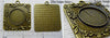 20mm Circle Pendant Tray Squared Floral Border Plate Bronze (Select Amount or Optional Insert)