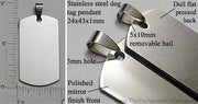 Arched Dog Tag Stainless Steel Flat Dog Tag Style Pendant