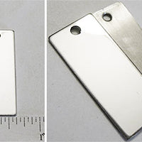 Long Rectangle Stainless Steel Flat Dog Tag Style Pendant