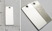Long Rectangle Stainless Steel Flat Dog Tag Style Pendant