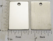 Short Rectangle Stainless Steel Flat Dog Tag Style Pendant